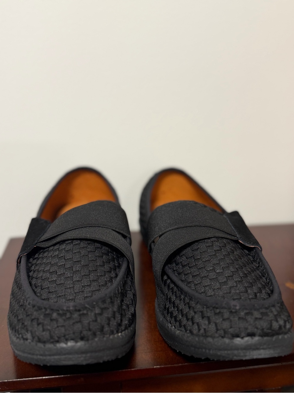 bernie mev. Black Woven Women's Slip-On Loafers